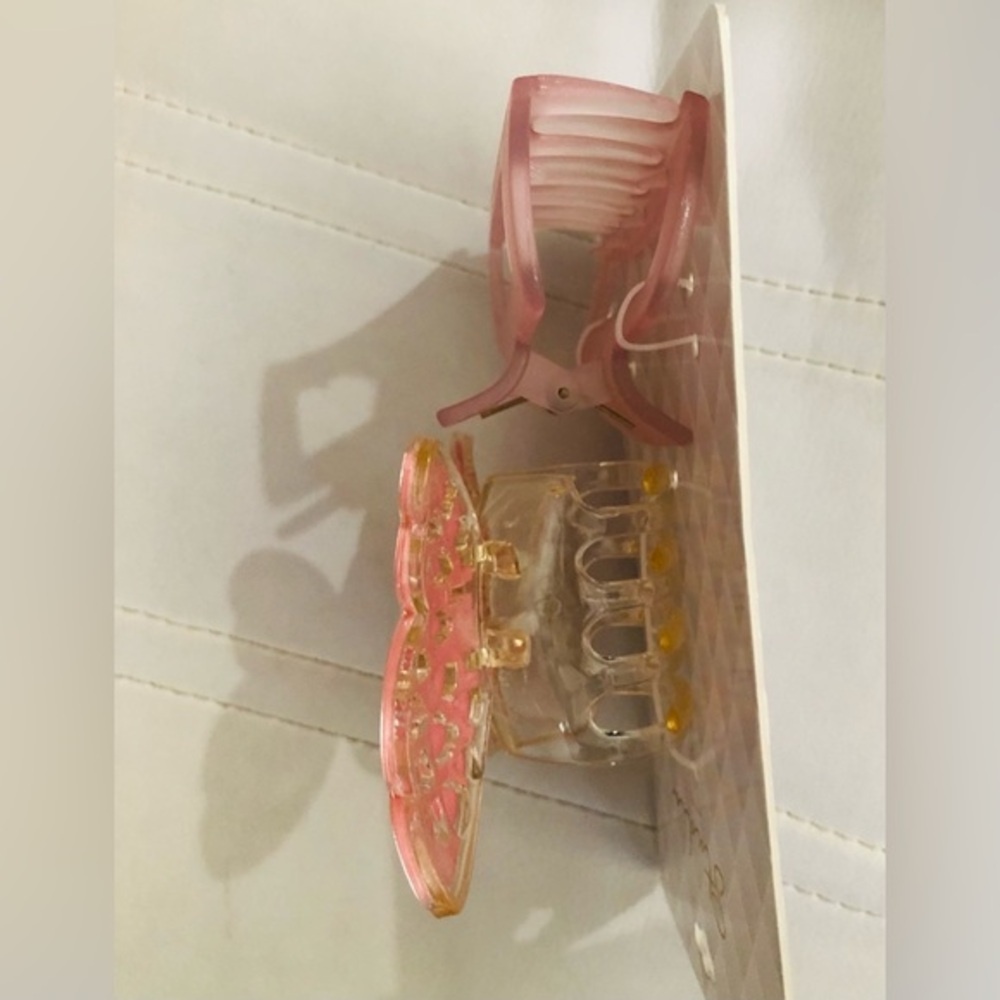 2piece Beautiful 3D pink gold butterfly & oversized‎ hair jaw clip set new - Picture 5 of 13